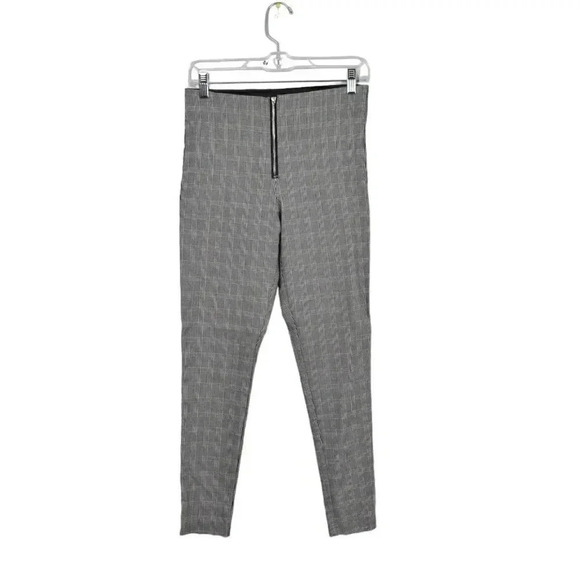 Zara Gray Plaid Legging Pants Crop Checker Size Medium - Picture 4 of 11